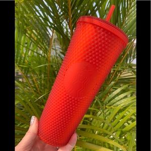 Starbucks New 2020 Soft Touch Matt Red Studded Tumbler Cold Cup Venti 24oz